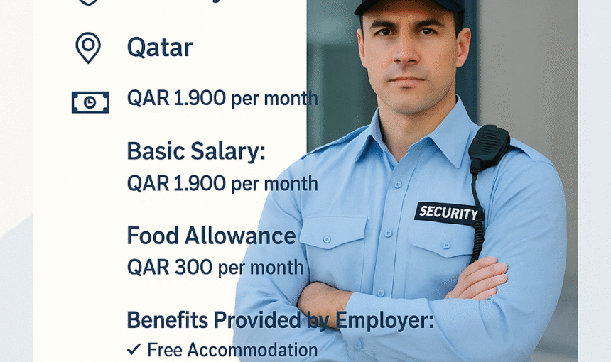 we are hiring security guards to Qatar